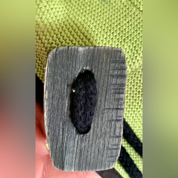 Krisztina Nagy Cdn Designer Sz M Knit Green Black Piping Vent Cuffs Wood Toggle - Picture 6 of 16